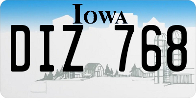 IA license plate DIZ768