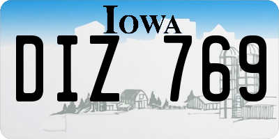 IA license plate DIZ769