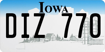 IA license plate DIZ770