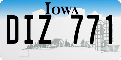 IA license plate DIZ771