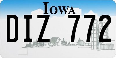 IA license plate DIZ772