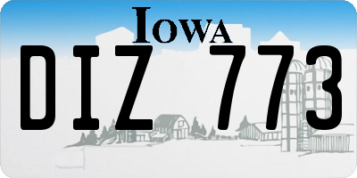 IA license plate DIZ773