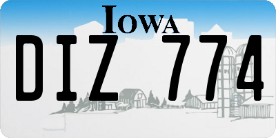 IA license plate DIZ774