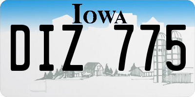 IA license plate DIZ775