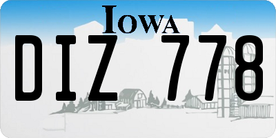 IA license plate DIZ778