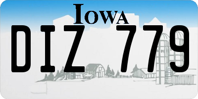 IA license plate DIZ779