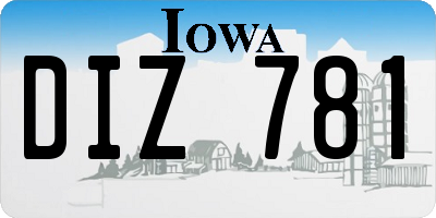 IA license plate DIZ781