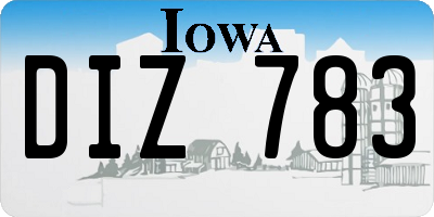 IA license plate DIZ783