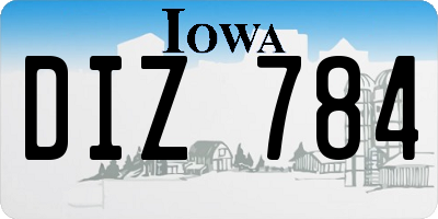 IA license plate DIZ784