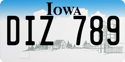 IA license plate DIZ789