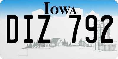 IA license plate DIZ792