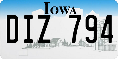 IA license plate DIZ794