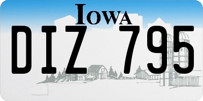 IA license plate DIZ795