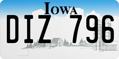 IA license plate DIZ796