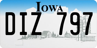 IA license plate DIZ797