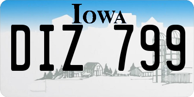 IA license plate DIZ799