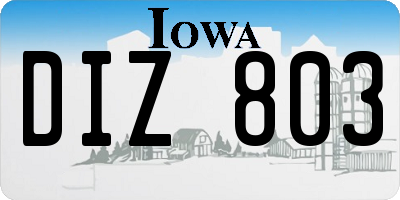 IA license plate DIZ803