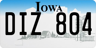 IA license plate DIZ804