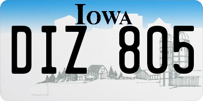 IA license plate DIZ805