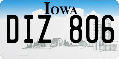 IA license plate DIZ806