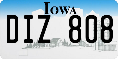 IA license plate DIZ808