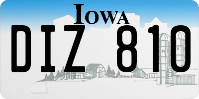 IA license plate DIZ810