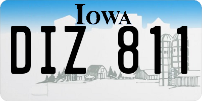 IA license plate DIZ811