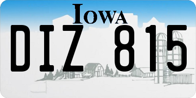 IA license plate DIZ815