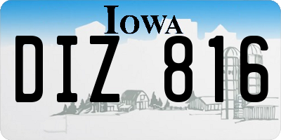 IA license plate DIZ816