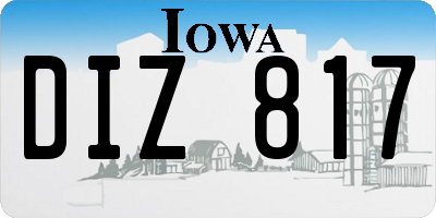 IA license plate DIZ817