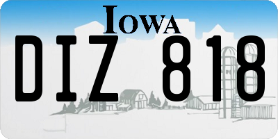 IA license plate DIZ818