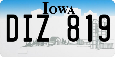IA license plate DIZ819