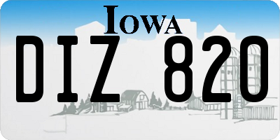 IA license plate DIZ820