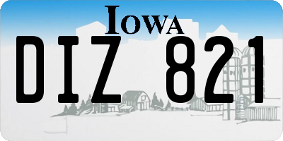 IA license plate DIZ821