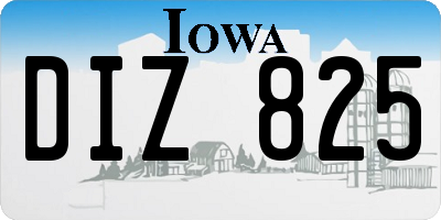 IA license plate DIZ825