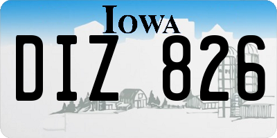 IA license plate DIZ826