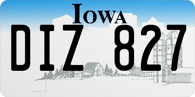 IA license plate DIZ827