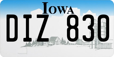 IA license plate DIZ830