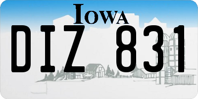 IA license plate DIZ831