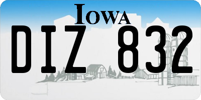 IA license plate DIZ832