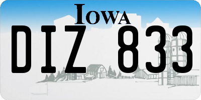 IA license plate DIZ833