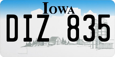 IA license plate DIZ835