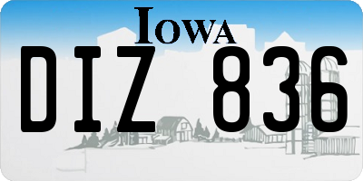 IA license plate DIZ836