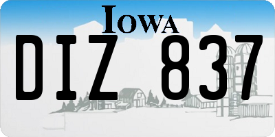 IA license plate DIZ837