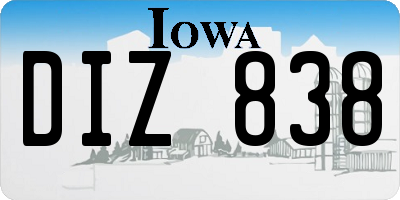 IA license plate DIZ838