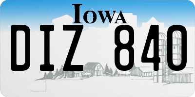IA license plate DIZ840