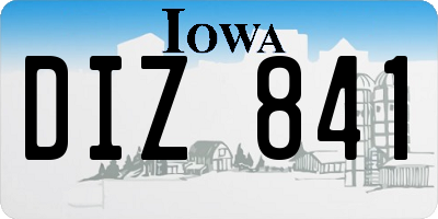 IA license plate DIZ841