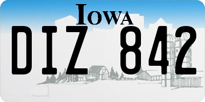 IA license plate DIZ842