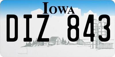 IA license plate DIZ843