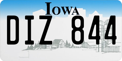 IA license plate DIZ844